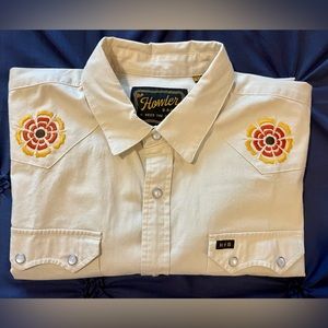 Howler Brothers “Desert Blooms” Crosscut Deluxe Snap Shirt Size L